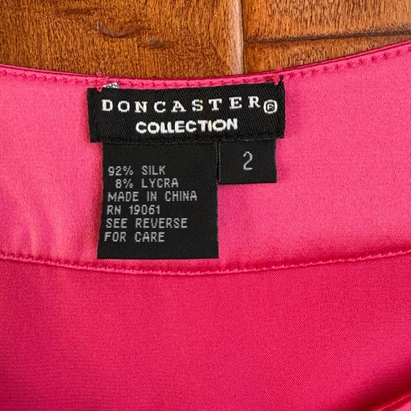 Doncaster Collection 100% Silk Tie-Front Blouse Size 2 Pink - Picture 3 of 10